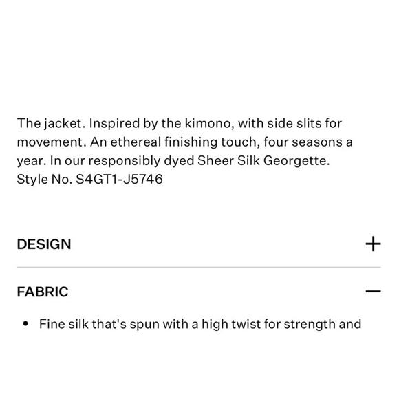 Eileen Fisher Sheer Silk Georgette High Collar Jacket In Bone Sz Medium $328 NWT - Picture 10 of 16